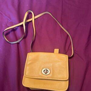 Yellow Leather Crossbody Bag